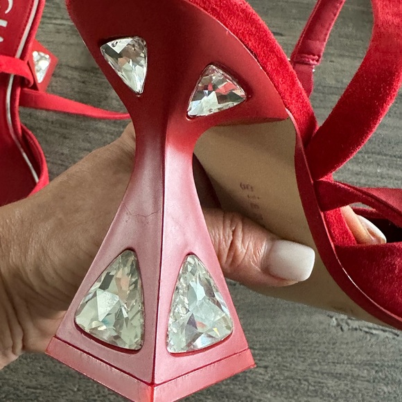 Gianni Bini Red Suede Heels - Picture 5 of 7